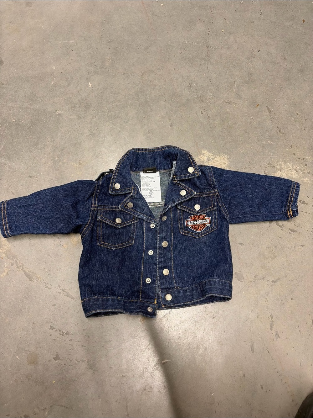 Harley-Davidson Dark Blue Kids Denim‎ Jean Jacket with Patch